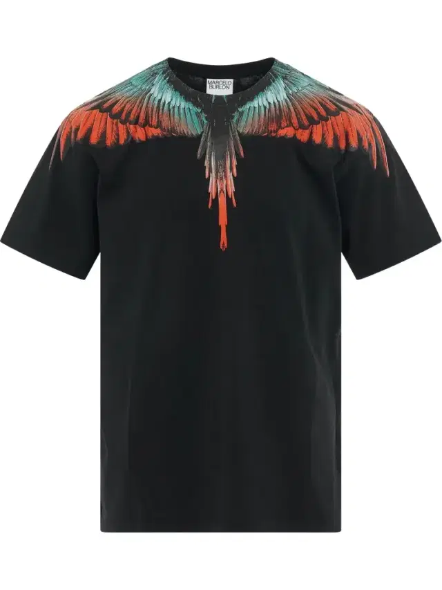 Marcelo Burlon Icon Wings Regular Fit T-shirt in Black/orange Black