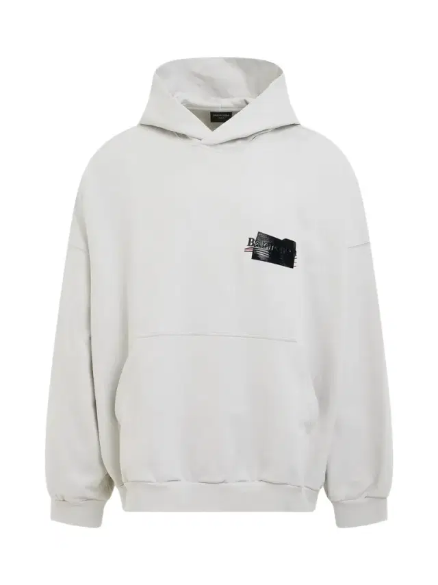 Balenciaga Gaffer Oversized Hoodie in Ecru/black/red White