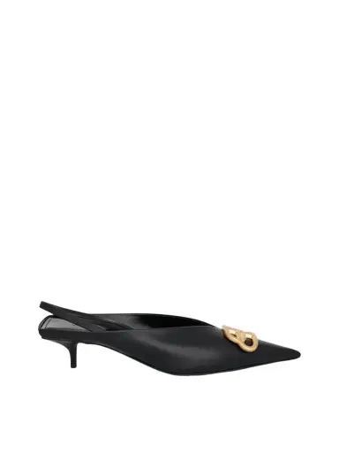 Balenciaga BB Square Knifemule in Black/gold | Thumbnail 1