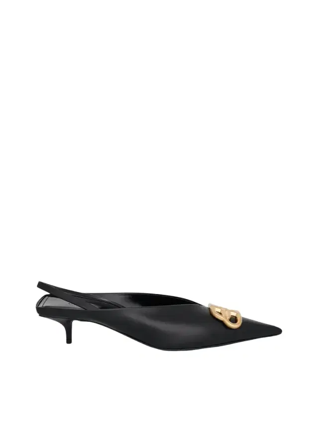 Balenciaga BB Square Knifemule in Black/gold