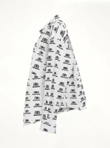 Balenciaga Hand Drawn BB Icon Swing Shirt in White/black | Thumbnail 2 Balenciaga Hand Drawn BB Icon Swing Shirt in White/black | Thumbnail 2