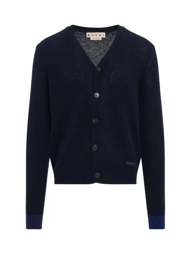 Marni 5 Button Knit Cardigan in Ultramarine Navy