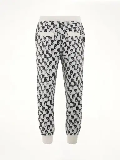 We11Done Logo Knit Jacquard Trouser in Ivory White | Thumbnail 4 We11Done Logo Knit Jacquard Trouser in Ivory White | Thumbnail 4