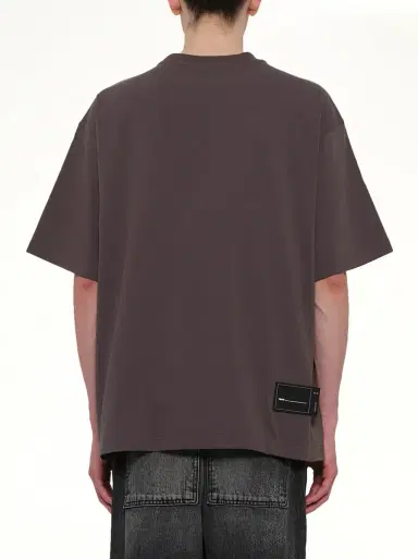 We11Done Cotton WD Logo T-shirt in Charcoal Grey | Thumbnail 5