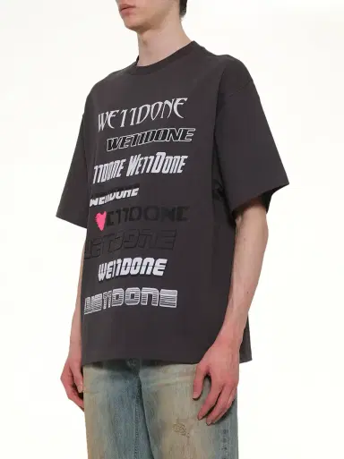 We11Done Love Logo T-shirt in Charcoal Grey | Thumbnail 2