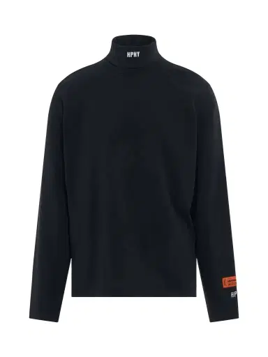 Heron Preston Hpny Embroidered Roll Neck in Black/white Black | Thumbnail 1