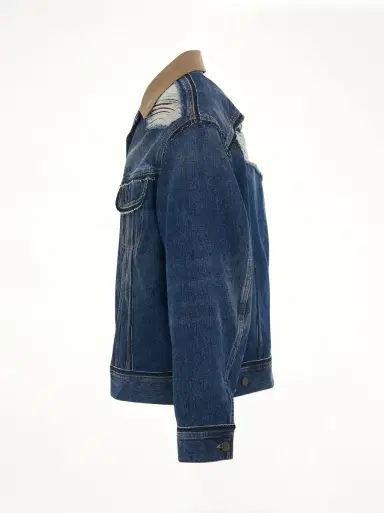 Maison Margiela Deconstruction Cut-out Denim Jacket in Indigo Blue | Thumbnail 2