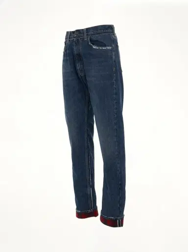 Maison Margiela Relax Fit Fold Jeans in Indigo Blue | Thumbnail 3