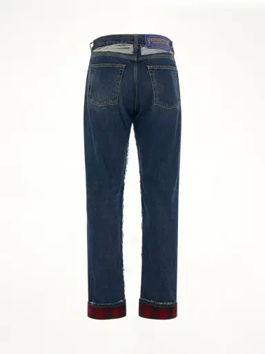 Maison Margiela Relax Fit Fold Jeans in Indigo Blue | Thumbnail 4
