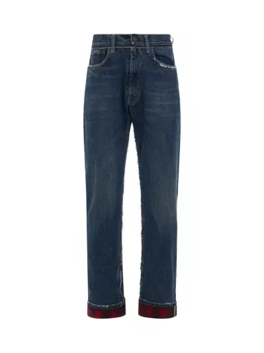 Maison Margiela Relax Fit Fold Jeans in Indigo Blue | Thumbnail 1