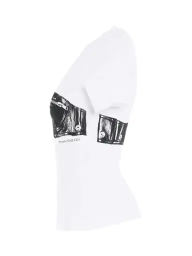 Alexander McQueen Bra Bustier Print Fitted T-shirt | Thumbnail 2