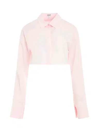 Loewe Cropped Shirt in Cotton Candy Pink | Thumbnail 1 Loewe Cropped Shirt in Cotton Candy Pink | Thumbnail 1