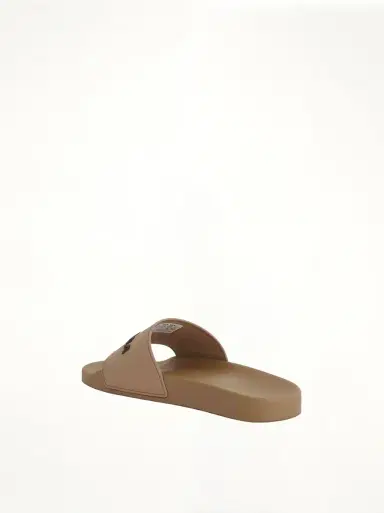 Balenciaga 3D Logo Rubber Pool Slide Sandal in Beige/black | Thumbnail 2 Balenciaga 3D Logo Rubber Pool Slide Sandal in Beige/black | Thumbnail 2