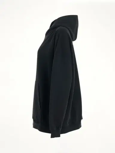 Balenciaga Back Logo Oversized Hoodie in Black/silver Black | Thumbnail 2 Balenciaga Back Logo Oversized Hoodie in Black/silver Black | Thumbnail 2