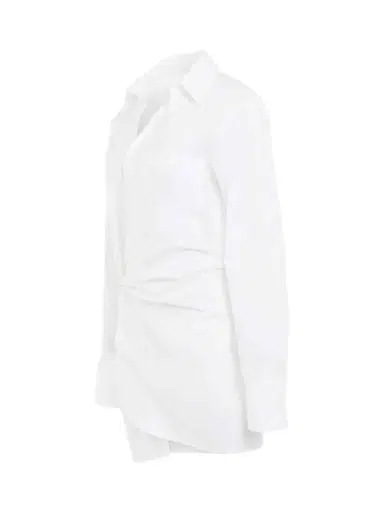 Off-White Poplin Twist Shirt Dress | Thumbnail 3 Off-White Poplin Twist Shirt Dress | Thumbnail 3