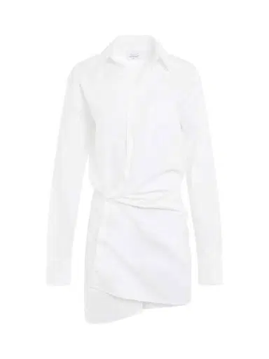Off-White Poplin Twist Shirt Dress | Thumbnail 1 Off-White Poplin Twist Shirt Dress | Thumbnail 1