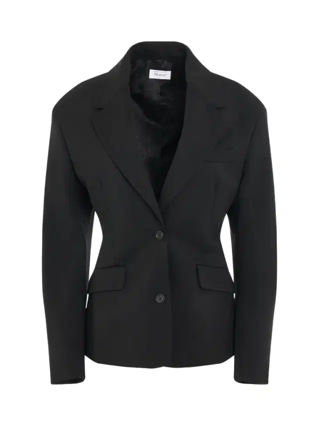 Off-White Wool Blend Round Jacket