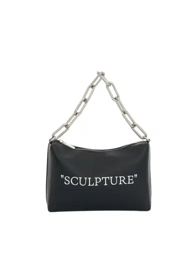 Off-White Block Pouch Quote Bag | Thumbnail 1