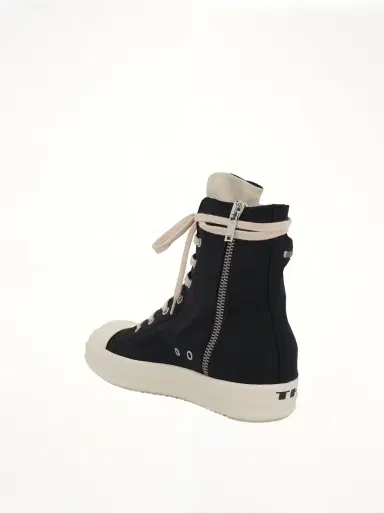 RICK OWENS DRKSHDW Cargo High Sneaker With Tears Bumper in Black/milk Black | Thumbnail 2 RICK OWENS DRKSHDW Cargo High Sneaker With Tears Bumper in Black/milk Black | Thumbnail 2