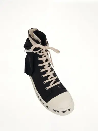 RICK OWENS DRKSHDW Cargo High Sneaker With Tears Bumper in Black/milk Black | Thumbnail 4 RICK OWENS DRKSHDW Cargo High Sneaker With Tears Bumper in Black/milk Black | Thumbnail 4