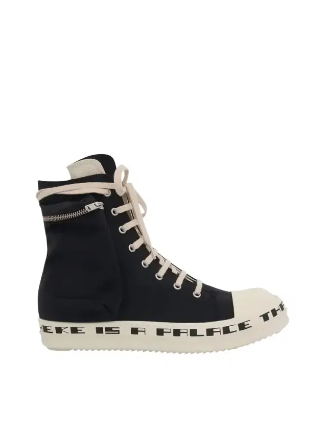 RICK OWENS DRKSHDW Cargo High Sneaker With Tears Bumper in Black/milk Black