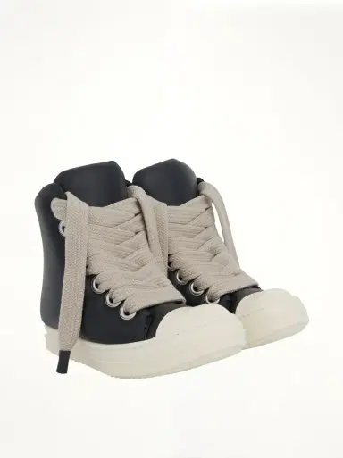 Rick Owens Jumbo Lace Padded Sneakers in Black & Milk | Thumbnail 3 Rick Owens Jumbo Lace Padded Sneakers in Black & Milk | Thumbnail 3