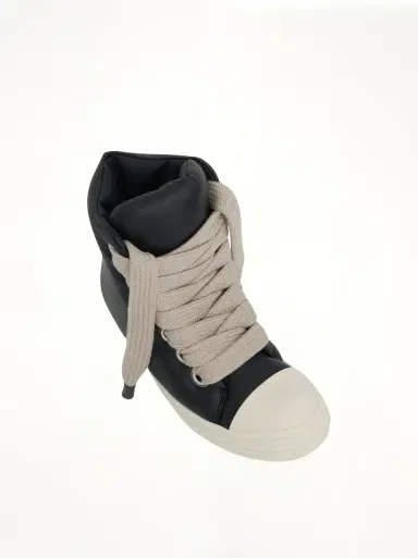 Rick Owens Jumbo Lace Padded Sneakers in Black & Milk | Thumbnail 4 Rick Owens Jumbo Lace Padded Sneakers in Black & Milk | Thumbnail 4