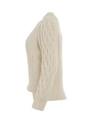Sacai Wool Mohair Knit Pullover in Off White | Thumbnail 2 Sacai Wool Mohair Knit Pullover in Off White | Thumbnail 2