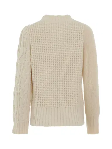 Sacai Wool Mohair Knit Pullover in Off White | Thumbnail 4 Sacai Wool Mohair Knit Pullover in Off White | Thumbnail 4