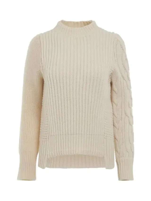 Wool Mohair Knit Pullover in Off White