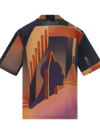 Egonlab Graphic Bowling Shirt in Warm Desert Brown | Thumbnail 4 Egonlab Graphic Bowling Shirt in Warm Desert Brown | Thumbnail 4
