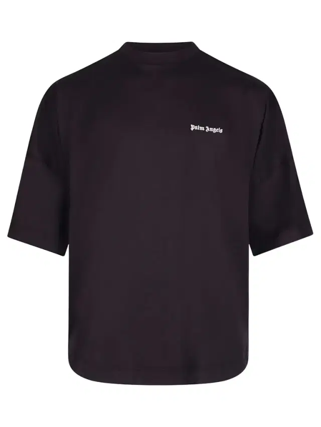 Palm Angels Embroidered Logo Oversized T-shirt in Black/white Black