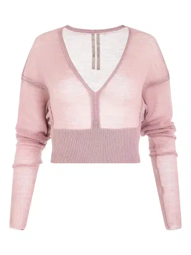 Rick Owens Long Sleeve V Knit Sweater | Thumbnail 1