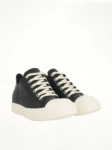 Rick Owens Washed Calf Sneaker in Black/milk | Thumbnail 3 Rick Owens Washed Calf Sneaker in Black/milk | Thumbnail 3