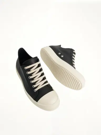 Rick Owens Washed Calf Sneaker in Black/milk | Thumbnail 4 Rick Owens Washed Calf Sneaker in Black/milk | Thumbnail 4