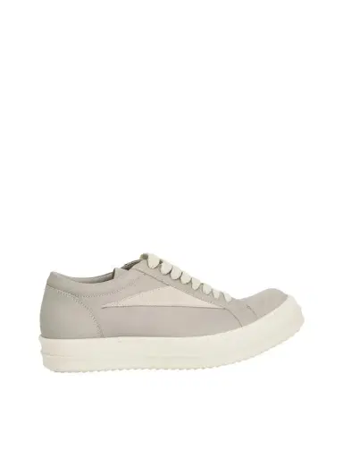 Rick Owens Women Vintage Leather Sneaker in Pearl/milk White | Thumbnail 1 Rick Owens Women Vintage Leather Sneaker in Pearl/milk White | Thumbnail 1