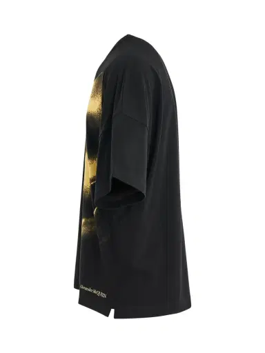 Alexander McQueen Shadow Skull Print T-shirt in Black/yellow | Thumbnail 2 Alexander McQueen Shadow Skull Print T-shirt in Black/yellow | Thumbnail 2