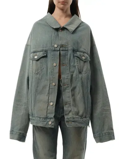 Balenciaga Off Shoulder Selvedge Denim Jacket | Thumbnail 1