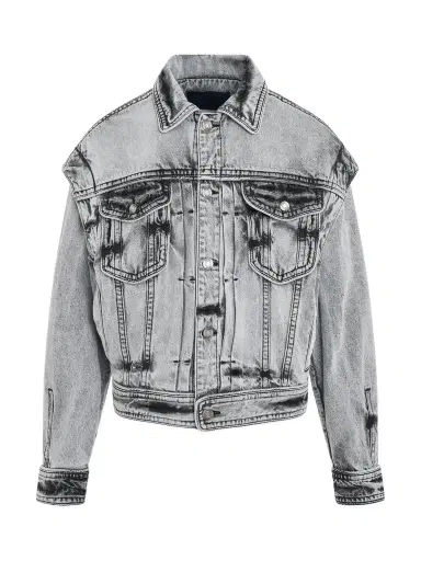 JUUNJ Sleeve Detachable Trucker Denim Jacket | Thumbnail 1 JUUNJ Sleeve Detachable Trucker Denim Jacket | Thumbnail 1