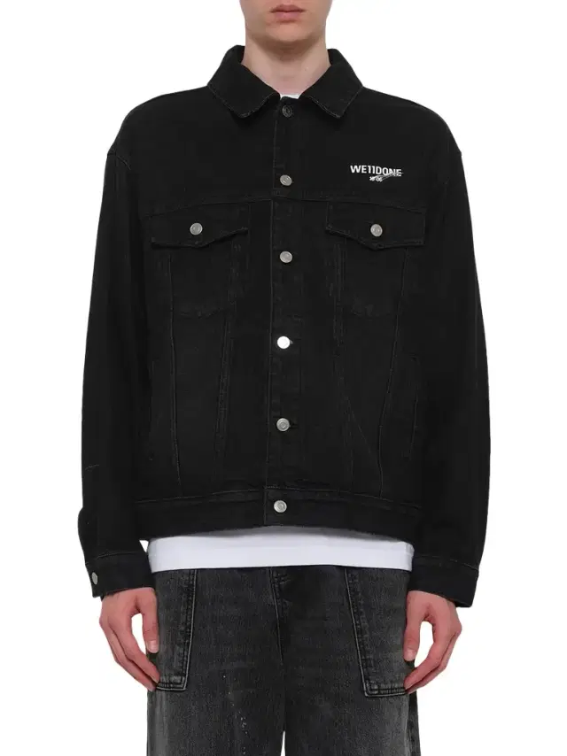 We11Done 1506 Logo Loose-fit Denim Trucker Jacket