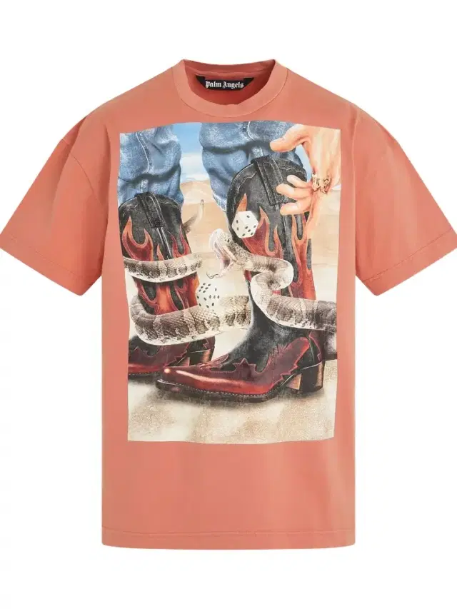 Palm Angels Dice Game Logo Classic T-shirt in Pink/multicolour Pink