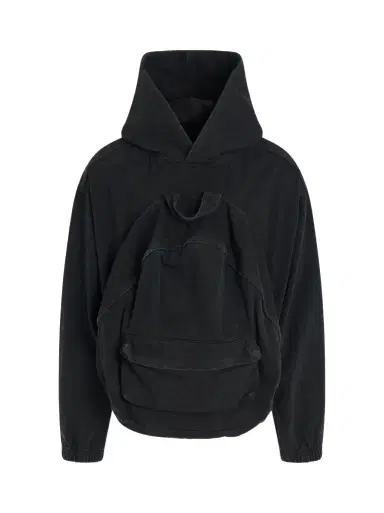We11Done Bag Shaped Craft Denim Hoodie | Thumbnail 1