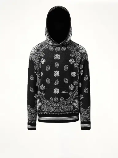 AMIRI Bandana Hoodie in Black/white | Thumbnail 3