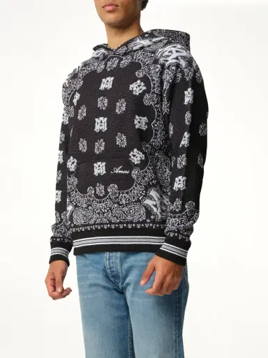 AMIRI Bandana Hoodie in Black/white | Thumbnail 5