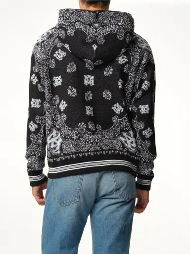 AMIRI Bandana Hoodie in Black/white | Thumbnail 6