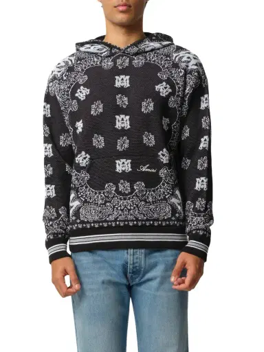 AMIRI Bandana Hoodie in Black/white | Thumbnail 1