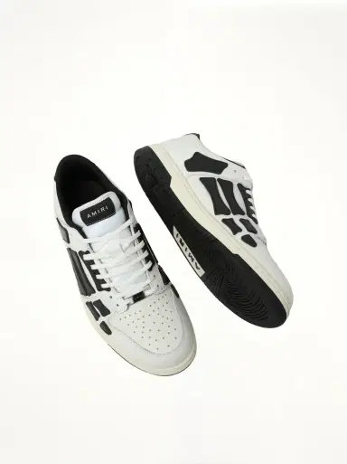 AMIRI Skeleton Low Sneaker in White/black White | Thumbnail 4