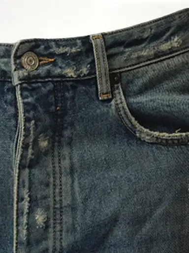 Balenciaga Light Indigo Denim Ripped Pants | Thumbnail 2 Balenciaga Light Indigo Denim Ripped Pants | Thumbnail 2