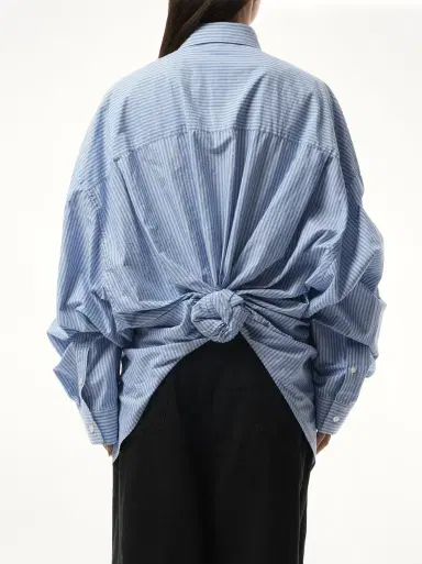 Balenciaga Long Sleeve Knotted Shirt in Blue/white Blue | Thumbnail 6 Balenciaga Long Sleeve Knotted Shirt in Blue/white Blue | Thumbnail 6