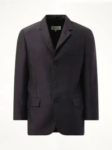 Maison Margiela British Mohair Suit Jacket in Charcoal Black | Thumbnail 3